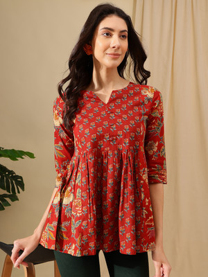 HERE&NOW Party Printed Women Red Top