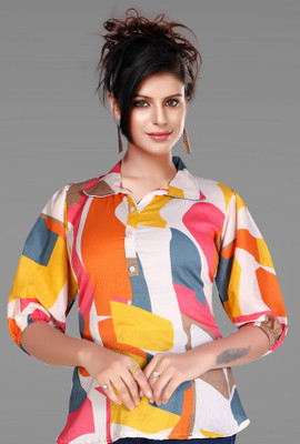 shabaris Casual Color Block Women Multicolor, Pink Top
