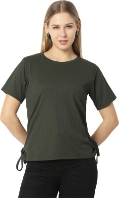 Smarty Pants Casual Solid Women Dark Green Top