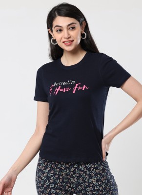 PIPER INTERNAATIONAL Casual Printed Women Dark Blue Top