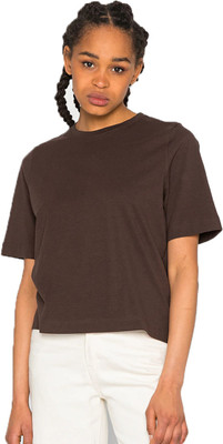 Besick Casual Solid Women Brown Top