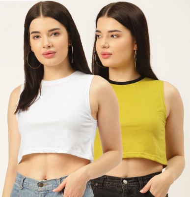 RodZen Casual Solid Women Yellow, White Top