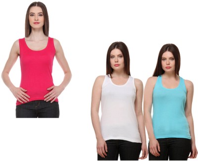 KAVYA Casual Solid Women Pink, White, Light Blue Top