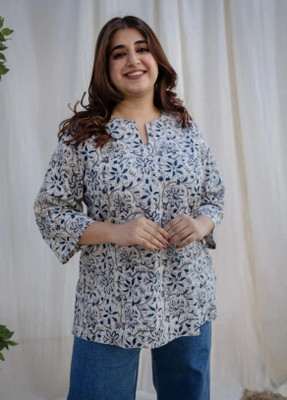 SANGOURI Casual Printed Women White Top