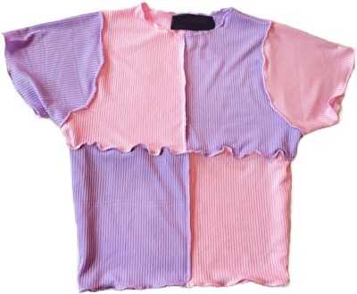 Khhalisi Casual Color Block Women Pink, Purple Top