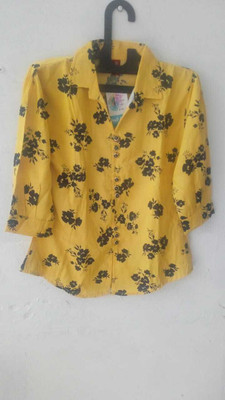 world choice Casual Floral Print Women Yellow Top