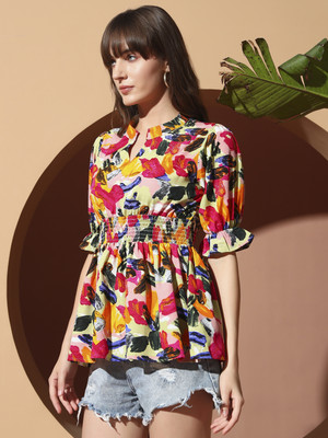 OTABU Casual Printed Women Pink Top