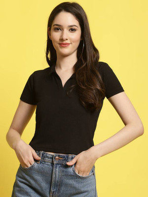 Trendystar Casual Solid Women Black Top