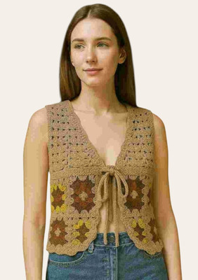 Emprace Casual Self Design Women Brown Top