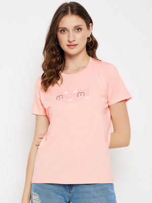 MADAME Casual Printed Women Pink Top