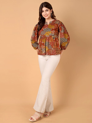 Kinjo Casual Ethnic Motifs Women Multicolor Top