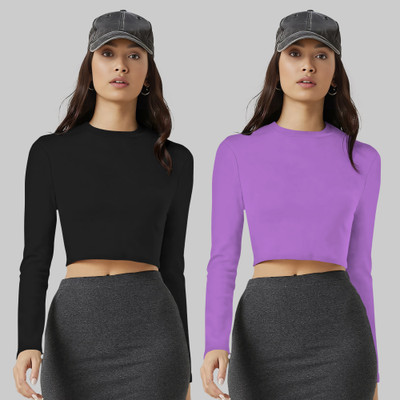 Maheshvi Casual Solid Women Purple Top