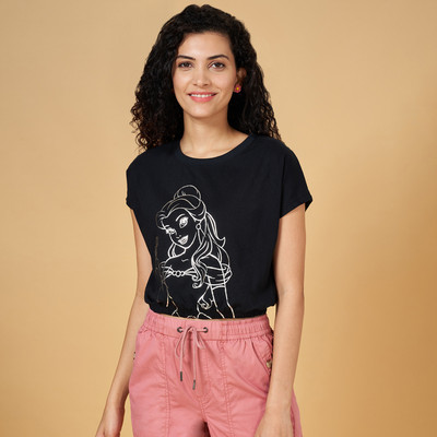 Honey By Pantaloons Casual Printed Women Black Top