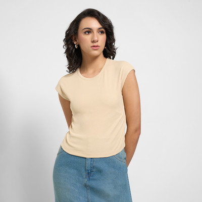 Sf Jeansby Pantaloons Casual Solid Women Brown Top