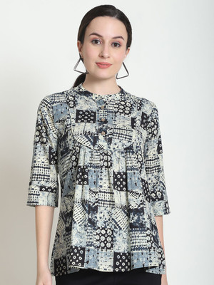 Moda Rapido Casual Printed Women Multicolor Top