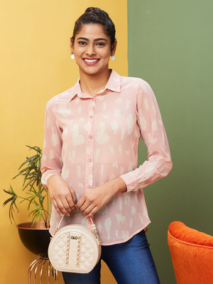 Globus Women Printed Casual Pink Shirt