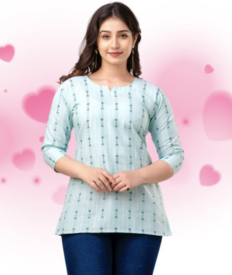 VROEGER Casual Striped Women Green Top