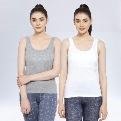 CotiQ Casual Solid Women White, Grey Top