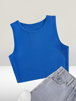 Mimmy Kids Casual Solid Women Dark Blue Top