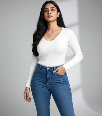 Kavya Fashion Hub Casual Solid Women White Top