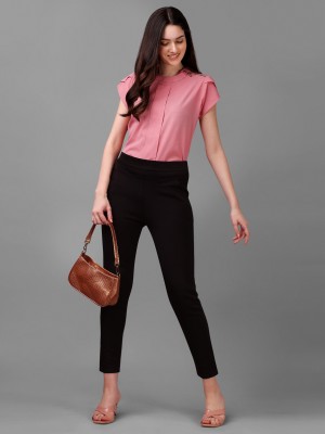 Kinjo Casual Solid Women Pink Top