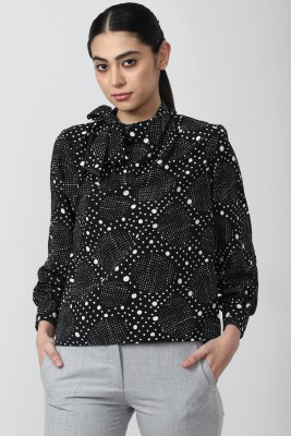 VAN HEUSEN Casual Printed Women Black Top