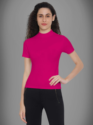 Maheshvi Casual Solid Women Pink Top