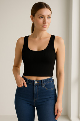 Rakshiv Casual Solid Women Black Top