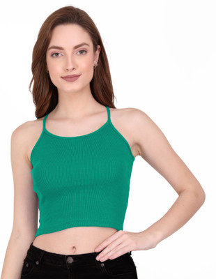 THE BLAZZE Casual Self Design Women Green Top