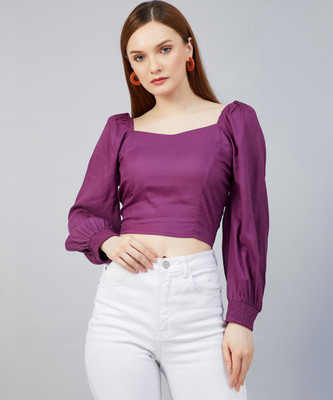 RARE Casual Printed Women Purple Top