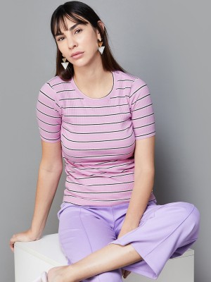 CODE by Lifestyle Casual Striped Women Purple, Green Top