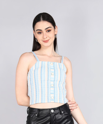 MADAME Casual Striped Women Multicolor Top