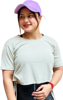 CRAMPLE Casual Striped Women Light Green Top