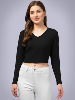 Maheshvi Casual Solid Women Black Top