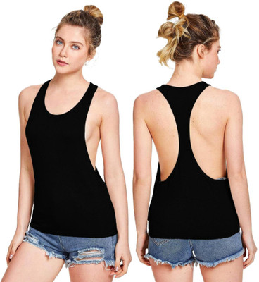 THE BLAZZE Casual Solid Women Black Top