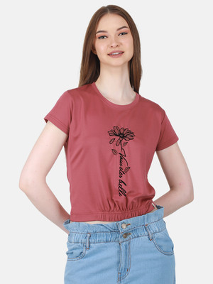 DUKE Casual Printed Women Maroon Top