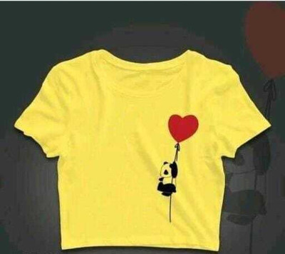 brikshi Casual Animal Print Women Yellow Top