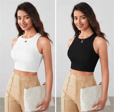 silver threads Casual Solid Women White Top