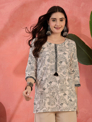 Sangria Casual Printed Women Black Top