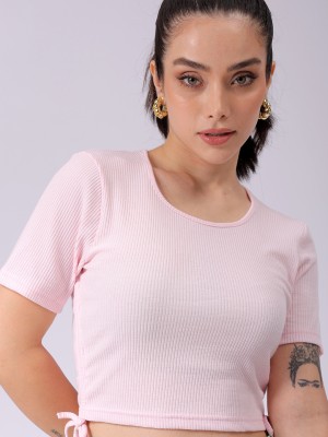 Freehand Casual Solid Women Pink Top