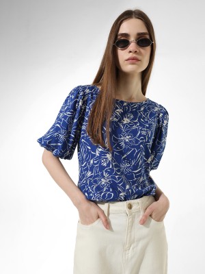 ONLY Casual Printed Women Blue, White Top