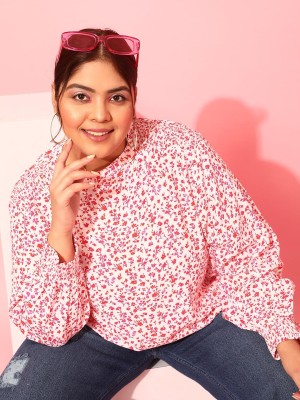 CURVY STREET Casual Printed Women Pink Top