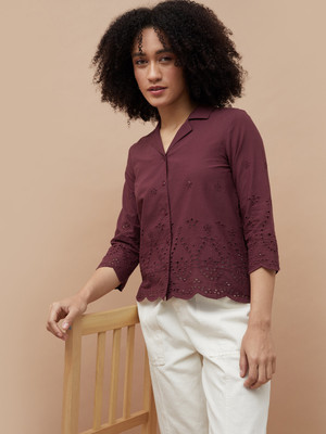 Fame Forever by Lifestyle Casual Self Design Women Red Top
