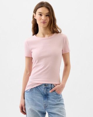 GAP Casual Solid Women Pink Top