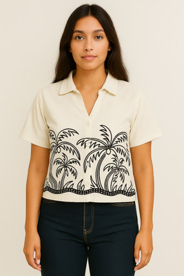 Auroenterprise Casual Printed Women White Top