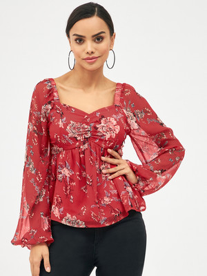 HARPA Casual Printed Women Red Top
