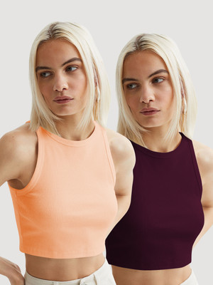 METRONAUT Casual Striped Women Orange Top