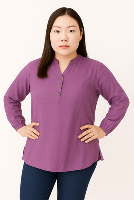 RK Designers Formal Solid Women Purple Top