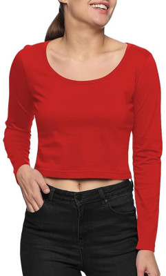 THE BLAZZE Casual Solid Women Red Top