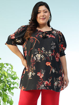 OXOLLOXO Casual Printed Women Black Top